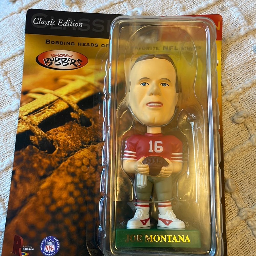 BNIB Joe Montana bobble head doll